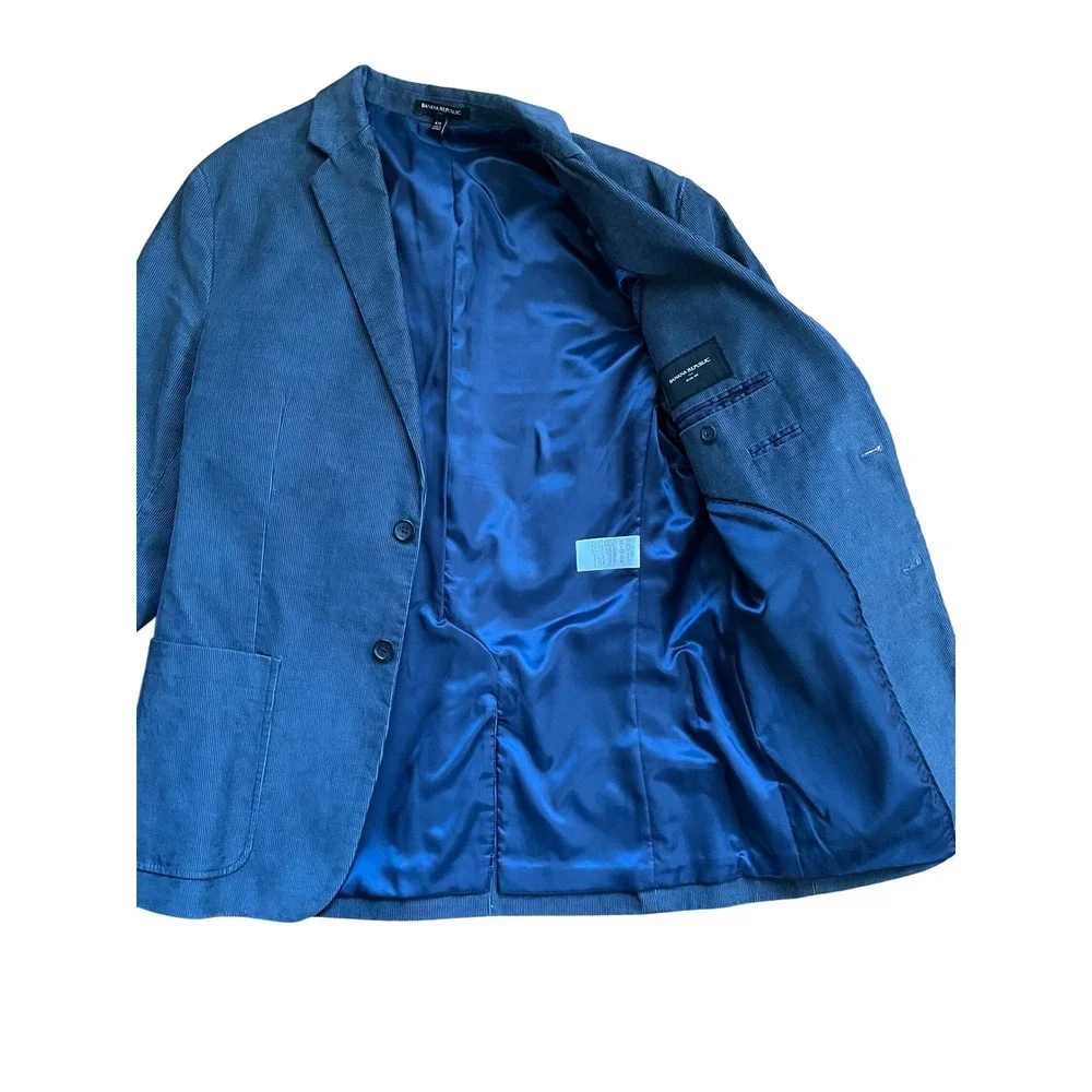 Banana Republic 42L Slim Fit Blue Corduroy Blazer‎ Jacket Men